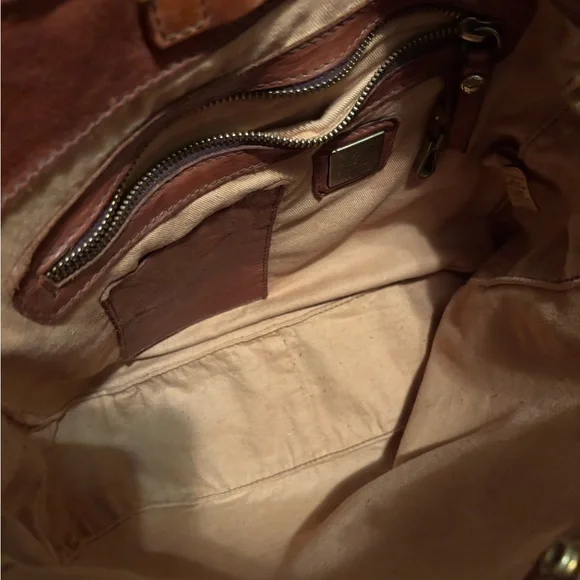 Campomaggi Corallo cognac leather crossbody or hobo bag